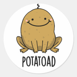 Potatoad Funny Potato Toad Puff Runder Aufkleber