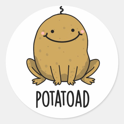 Potatoad Funny Potato Toad Puff Runder Aufkleber (Vorderseite)