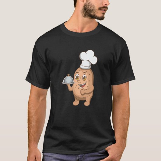 Potatoe Hobby Chef Ironic Vegetable Cooking T-Shirt (Vorderseite)