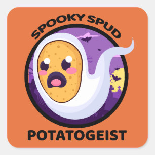 Potatogeist Spooky Spud Potato - Niedliches Hallow Quadratischer Aufkleber
