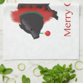 Potbellied Pig Frohe Weihnachtsgestaltung Küchentuch (Gefaltet)