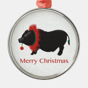 Potbellied Pig Frohe Weihnachtsgestaltung Ornament Aus Metall