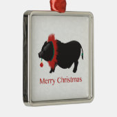 Potbellied Pig Frohe Weihnachtsgestaltung Ornament Aus Metall (Rechts)
