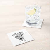 Potcake Dog Personalisiert Zeichnend Hand Rechteckiger Pappuntersetzer (Vor Ort)