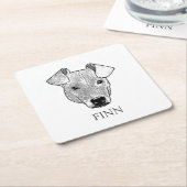 Potcake Dog Personalisiert Zeichnend Hand Rechteckiger Pappuntersetzer (angewinkelt)