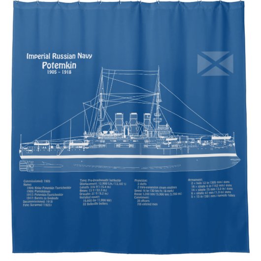 Potemkin - Pläne für Schiffskonzepte ABD Duschvorhang (Vorderseite)