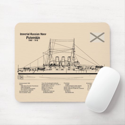 Potemkin - Pläne für Schiffskonzepte SD Mousepad (Mit Mouse)