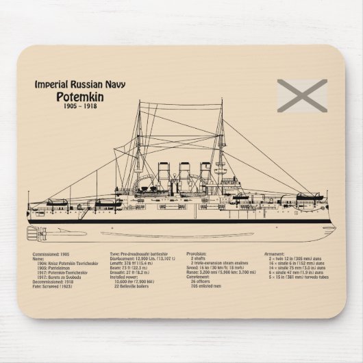 Potemkin - Pläne für Schiffskonzepte SD Mousepad (Vorne)