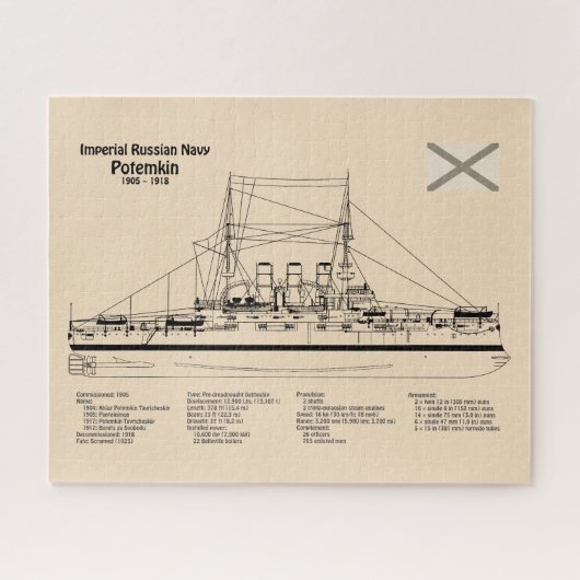 Potemkin - Pläne für Schiffskonzepte SD Puzzle (Horizontal)
