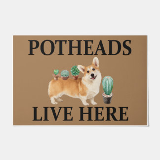 Potheads leben hier, Dog Geschenk Lover Corgi Fußmatte