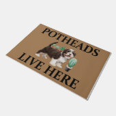 Potheads leben hier, Dog Geschenk Lover Shih Tzu Fußmatte (Schrägansicht)