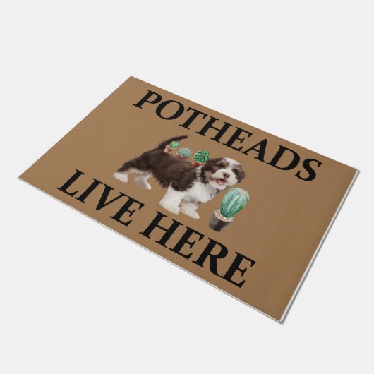 Potheads leben hier, Dog Geschenk Lover Shih Tzu Fußmatte (Schrägansicht)