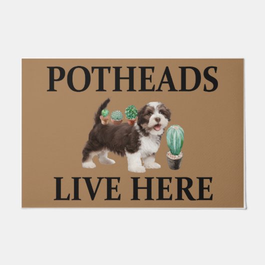 Potheads leben hier, Dog Geschenk Lover Shih Tzu Fußmatte (Vorderseite)