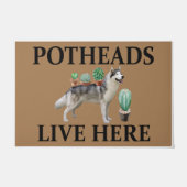 Potheads leben hier, Dog Gift Lover Husky Fußmatte (Vorderseite)