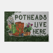 Potheads Live Here Mat, Pflanze Retro Vibes Fußmatte (Vorderseite)