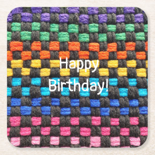 Potholder Karo Muster Geburtstagspapier Untersetze Rechteckiger Pappuntersetzer