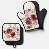 Potholder Oven Mitt Set (Vorderseite/Rückseite)