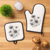 Potholder und Oven Mit- Daisy Design- Corrine & Co Ofenhandschuh & Topflappen-Set (Oben Unten)