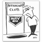 Potholing Club Eingang Cartoon. Aufkleber (Vorderseite)