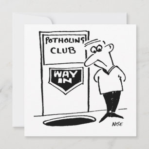 Potholing Club Eingang. Potholing Witz Feiertagskarte