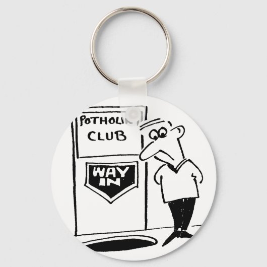 Potholing Club Eingang. Potholing Witz Schlüsselanhänger (Vorderseite)