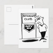 Potholing Club Eintritt in den Cartoon Postkarte (Vorne/Hinten)