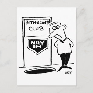 Potholing Club Eintritt in den Cartoon Postkarte