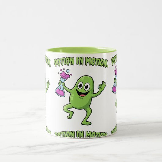 Potion in Motion Funny Dancing Monster Science Lab Zweifarbige Tasse (Mittel)
