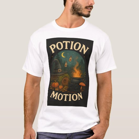 “Potion Motion” – Whimsical Witchy Halloween T-Shirt (Vorderseite)