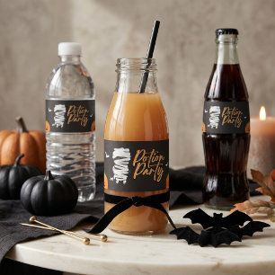 Potion Party Süße Mumienkatze Halloween Wasserflaschenetikett
