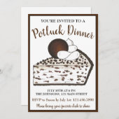 Potluck Dinner Dessert Party Cookies und Creme Pie Einladung (Vorne/Hinten)