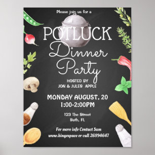 potluck dinner Party potluck Party laden Poster