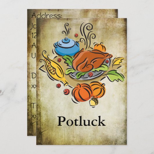 Potluck Einladung (Vorne/Hinten)
