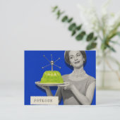 Potluck-Frau Retro-Surreal-Collage Postkarte (Stehend Vorderseite)
