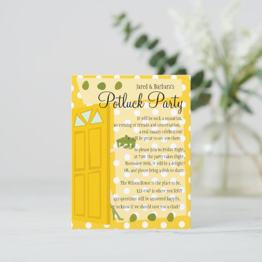 Potluck Party Einladung (Stehend Vorderseite)