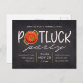 Potluck Party Erntedank Einladung Postkarte (Vorne/Hinten)