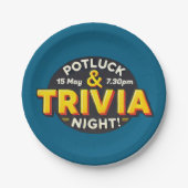 Potluck Trivia Night Party trifft sich Pappteller (Vorderseite)