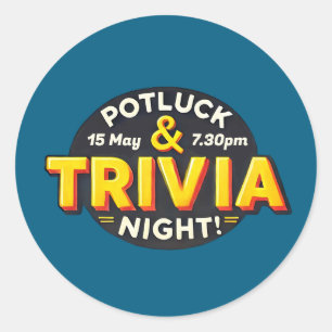 Potluck Trivia Night Party trifft sich Runder Aufkleber