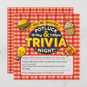 Potluck und Trivia Nacht laden zum Glück des Potts Einladung (Vorne/Hinten)