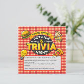 Potluck und Trivia Nacht laden zum Glück des Potts Einladung (Stehend Vorderseite)
