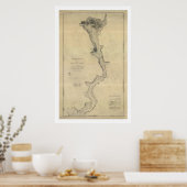 Potomac River Map Washington DC - 1864 Poster (Küche)