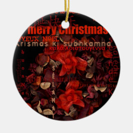 Potpouri World Christmas Navidad Weihnachten Text Keramikornament