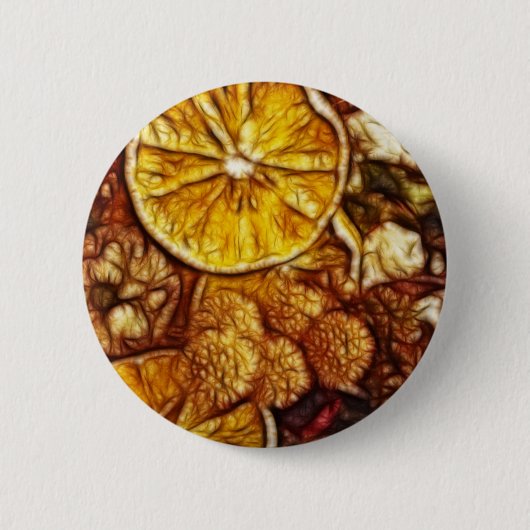 Potpourri-Orangen-Fraktal Button (Vorderseite)