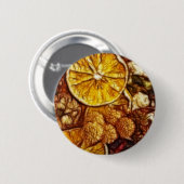 Potpourri-Orangen-Fraktal Button (Vorne & Hinten)