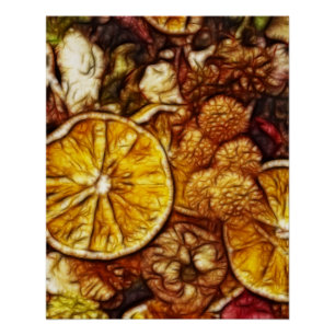 Potpourri-Orangen-Fraktal Poster