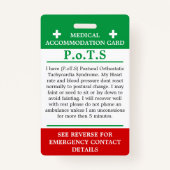 PoTS im Falle einer unsichtbaren ICE-Erkrankung Ausweis (Vorderseite)