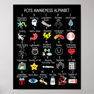 Pots Syndrom Alphabet Dysautonomie Bewusstsein Pos Poster
