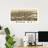 Potsdam, NY Panorama Karte - 1885 Poster (Heimbüro)