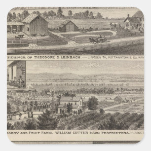Pottawatomie County Bauernhof, Junction City, Quadratischer Aufkleber