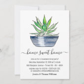 Potted Aloe Vera Pflanze Housewarming Party Einladung (Vorderseite)